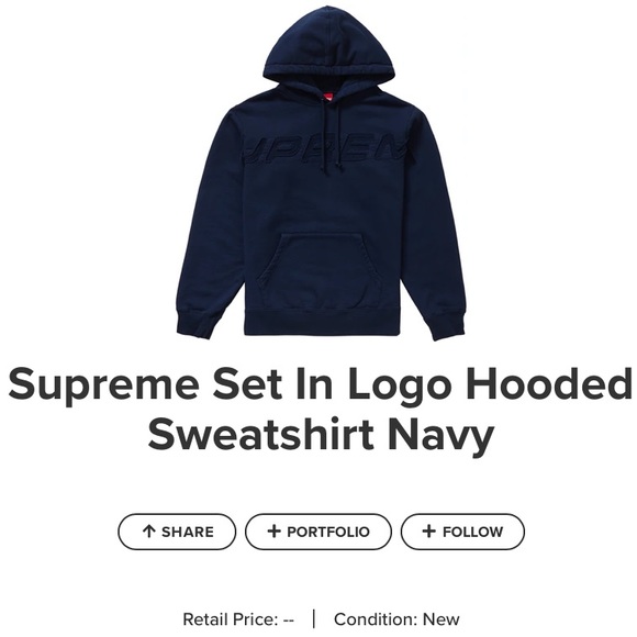 supreme set in logo hooded sweatshirt